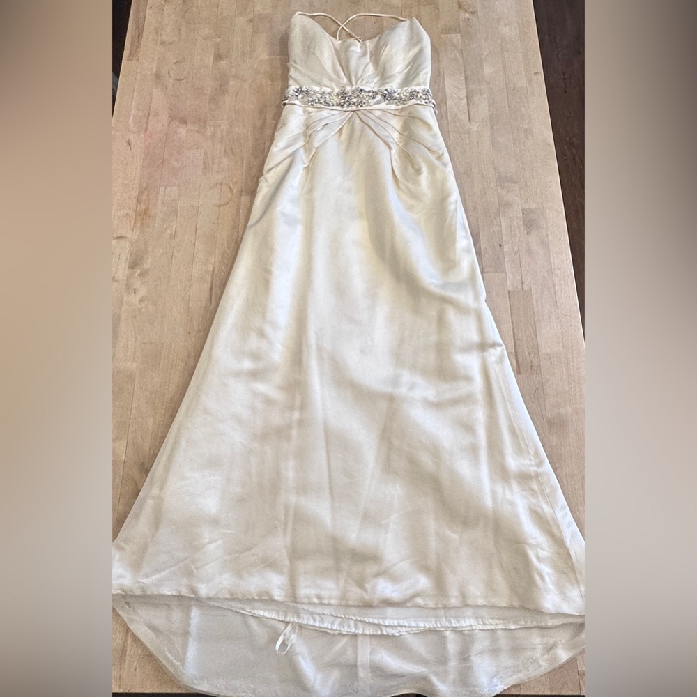 Elegant Cream Wedding Dress/ Gown with Embellished Waist